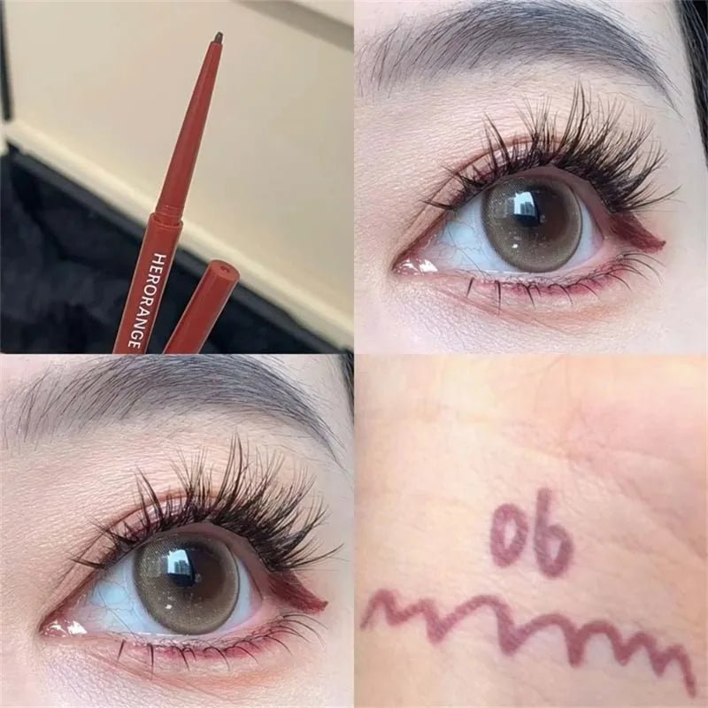 High - Pigment Waterproof Eyeliner Pencil — 12 Colours Including Wine Red & Nude Tones - Mzunye