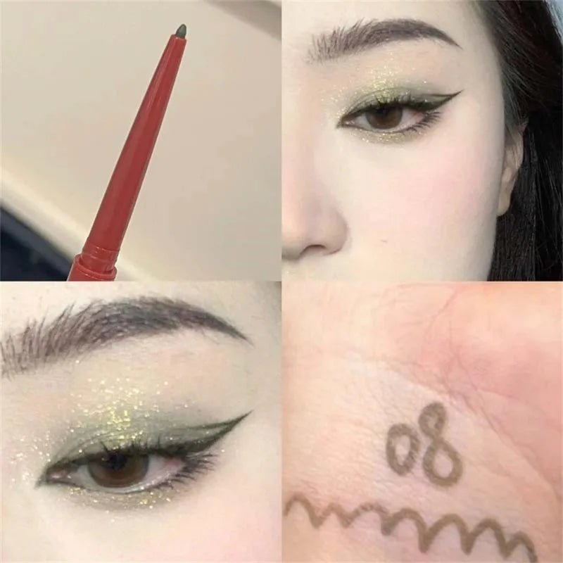 High - Pigment Waterproof Eyeliner Pencil — 12 Colours Including Wine Red & Nude Tones - Mzunye