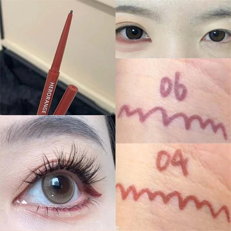 High - Pigment Waterproof Eyeliner Pencil — 12 Colours Including Wine Red & Nude Tones - Mzunye