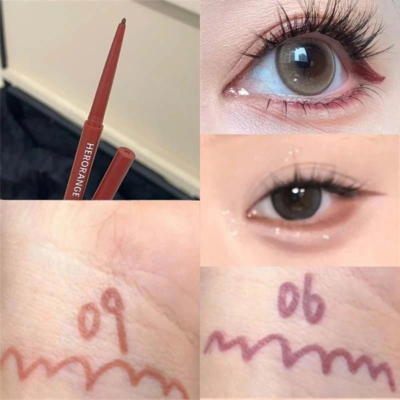 High - Pigment Waterproof Eyeliner Pencil — 12 Colours Including Wine Red & Nude Tones - Mzunye