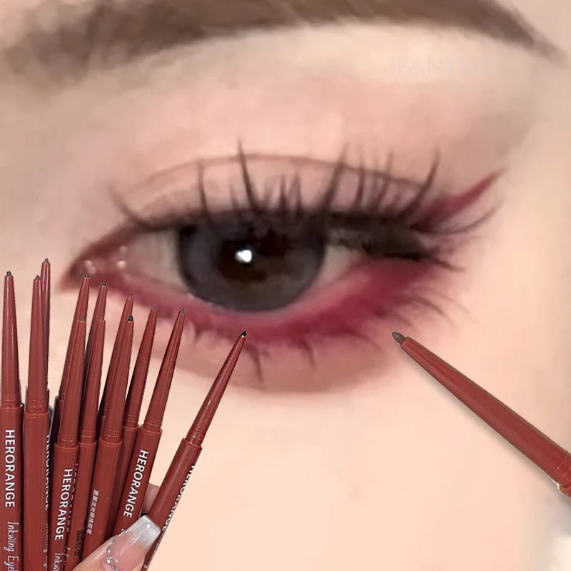 High - Pigment Waterproof Eyeliner Pencil — 12 Colours Including Wine Red & Nude Tones - Mzunye