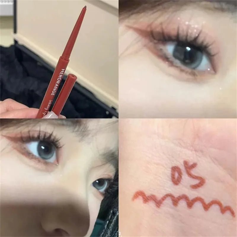 High - Pigment Waterproof Eyeliner Pencil — 12 Colours Including Wine Red & Nude Tones - Mzunye