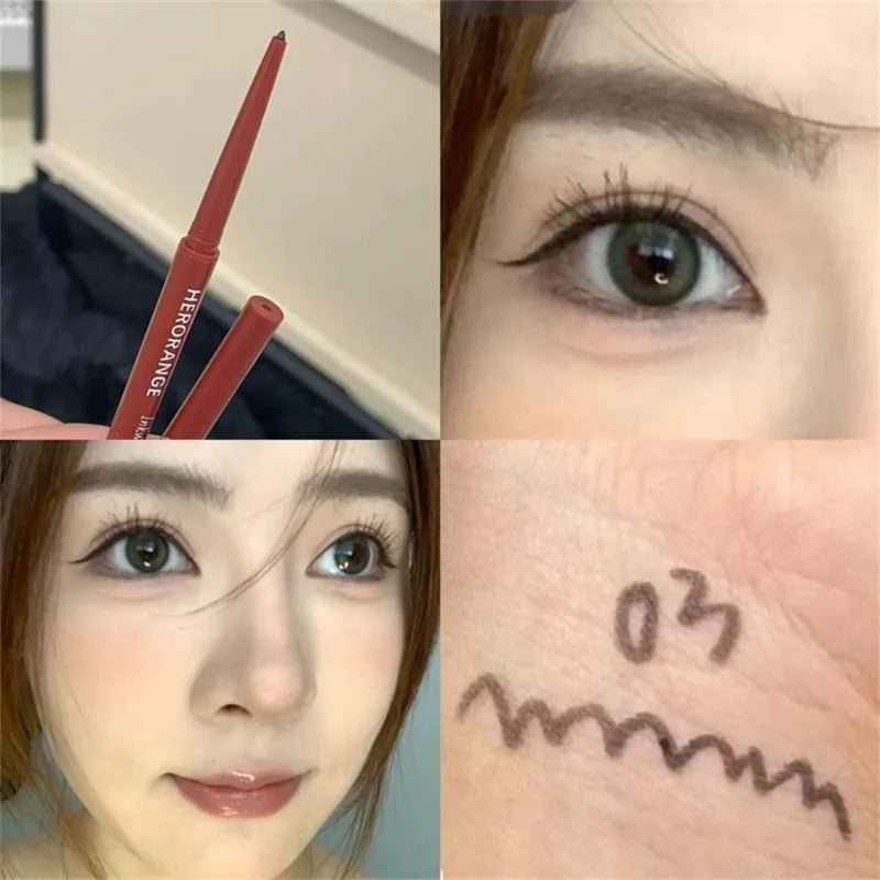 High - Pigment Waterproof Eyeliner Pencil — 12 Colours Including Wine Red & Nude Tones - Mzunye