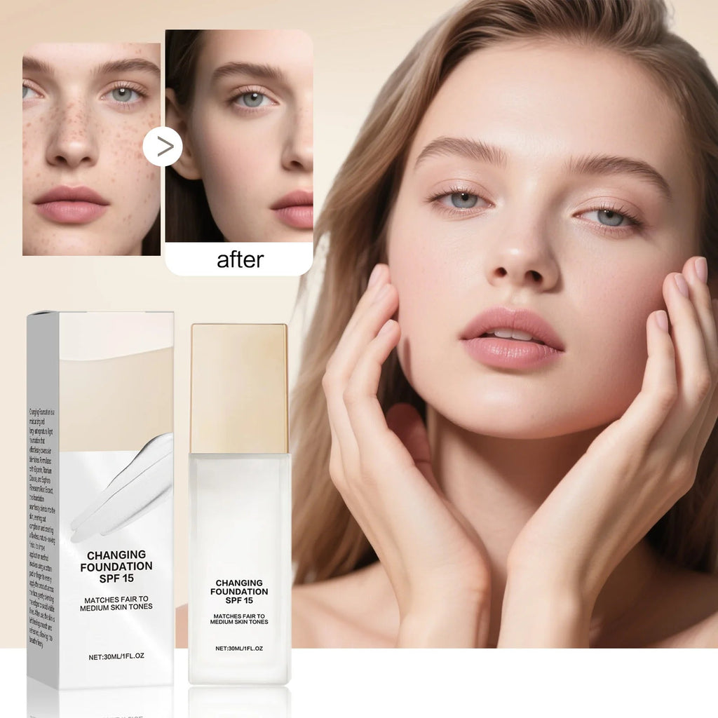 Hyaluronic Acid Foundation with SPF15 — Colour - Adapting, Hydrating, Natural Finish - Mzunye
