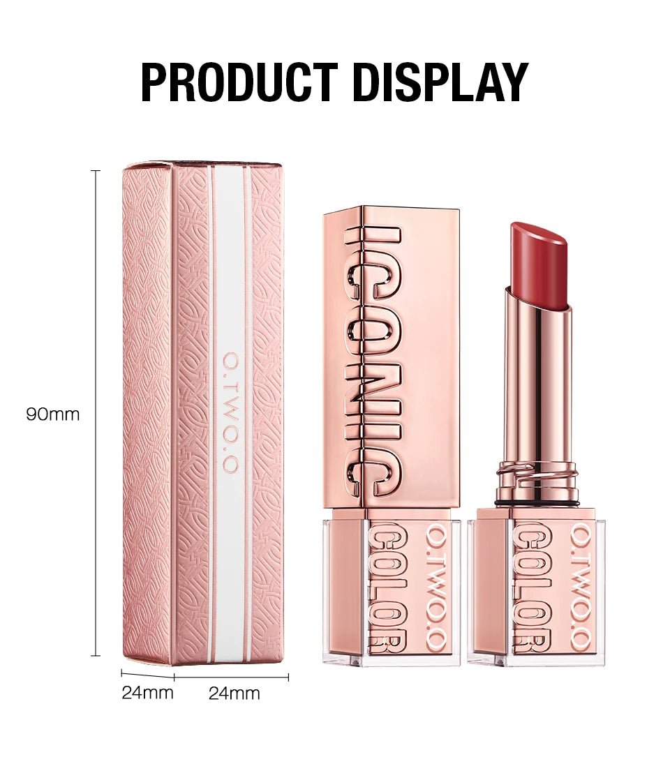 Hydrating Satin Lipstick — Long - Lasting Moisturizing Nourishing Plump Lips Glowing Finish in 8 Shades - Mzunye
