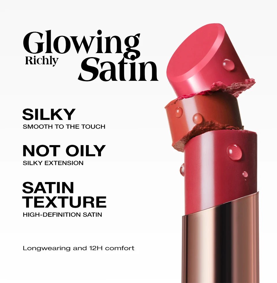 Hydrating Satin Lipstick — Long - Lasting Moisturizing Nourishing Plump Lips Glowing Finish in 8 Shades - Mzunye