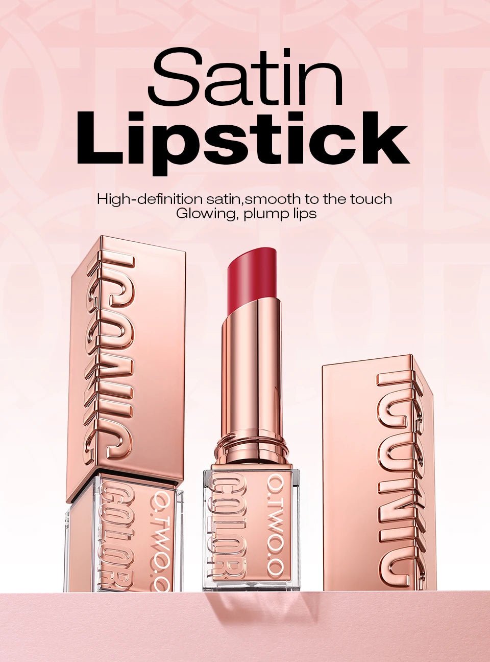 Hydrating Satin Lipstick — Long - Lasting Moisturizing Nourishing Plump Lips Glowing Finish in 8 Shades - Mzunye