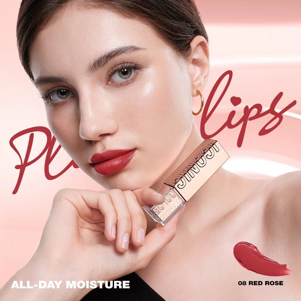 Hydrating Satin Lipstick — Long - Lasting Moisturizing Nourishing Plump Lips Glowing Finish in 8 Shades - Mzunye