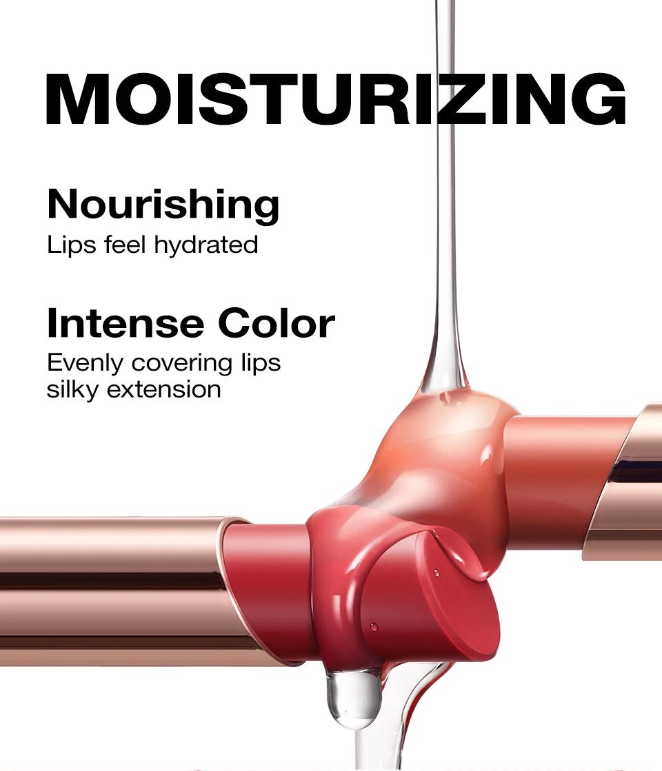 Hydrating Satin Lipstick — Long - Lasting Moisturizing Nourishing Plump Lips Glowing Finish in 8 Shades - Mzunye