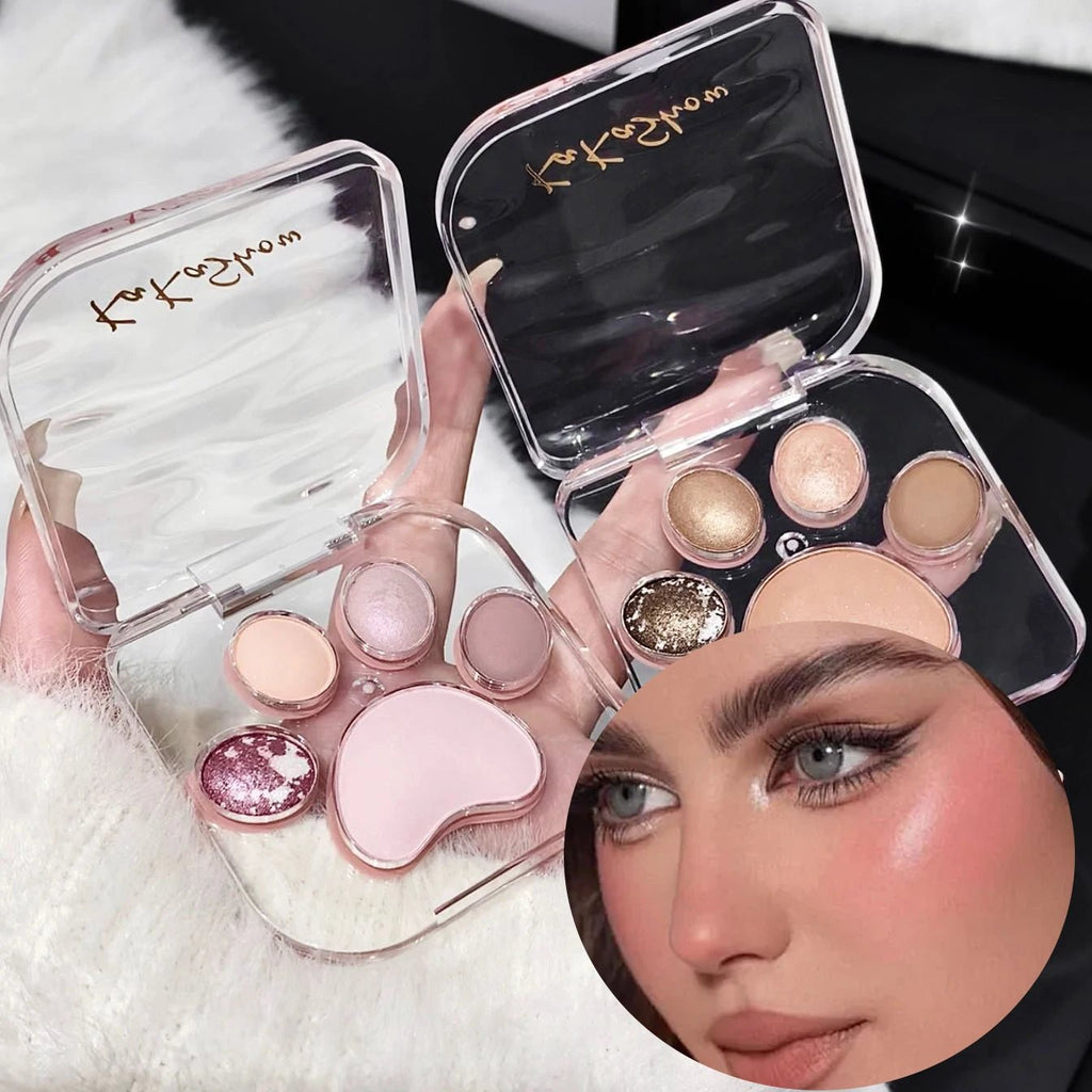 Kakashow Cute Cat Claw Eyeshadow Palette — Blendable Shimmer Shades - Mzunye