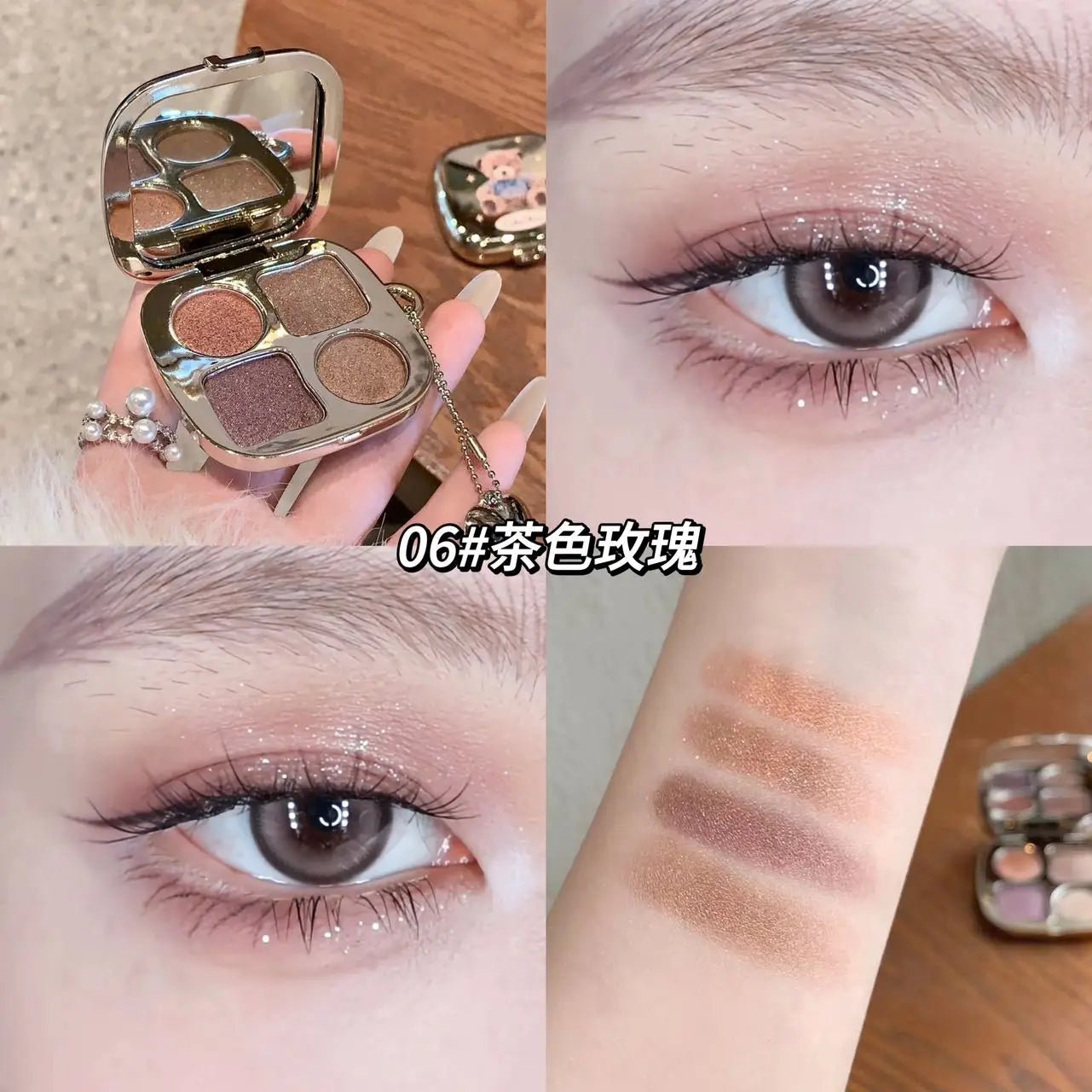 Kakashow Little Bear Eyeshadow Palette — Soft Natural Long - Lasting Smudge - Free Eye Makeup - Mzunye