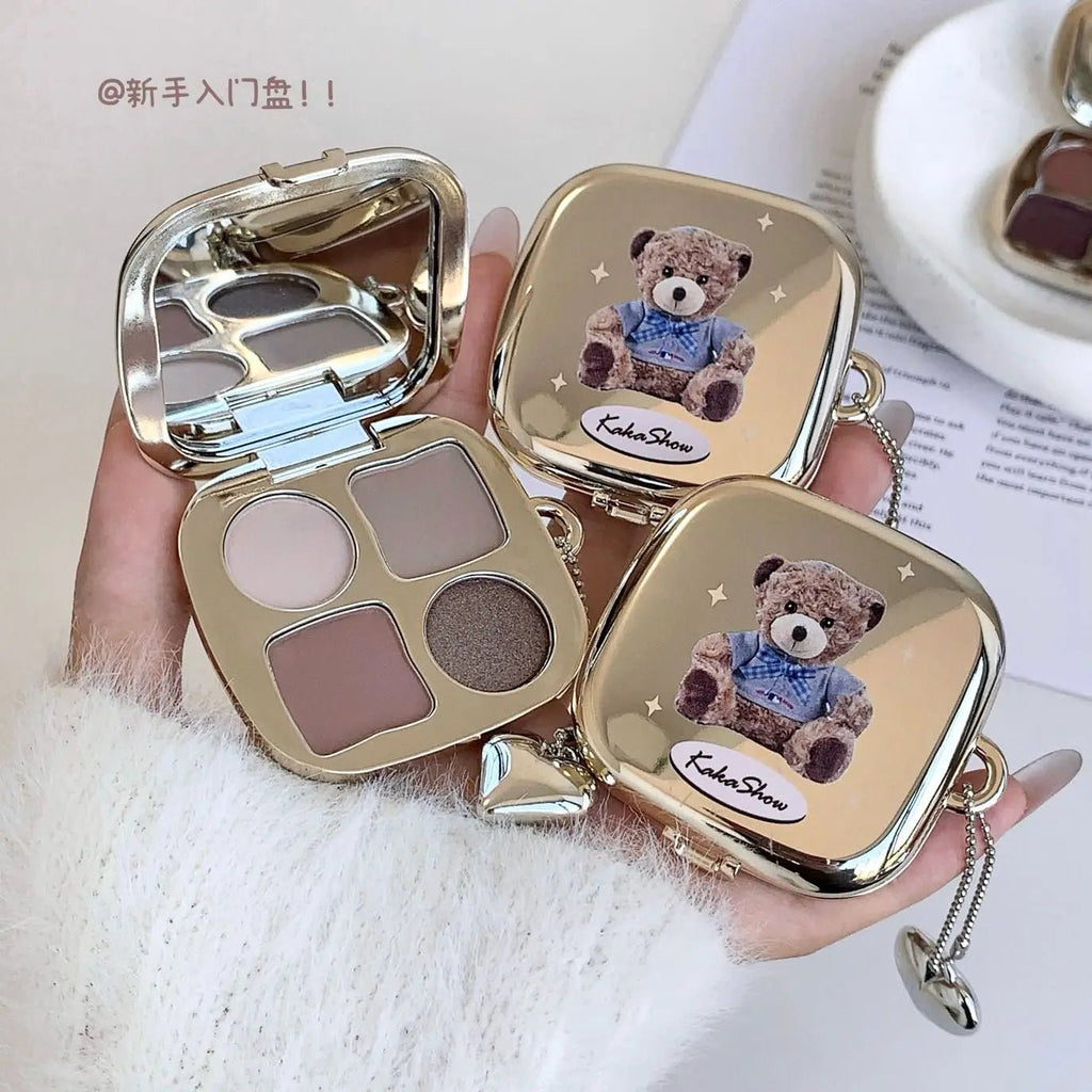 Kakashow Little Bear Eyeshadow Palette — Soft Natural Long - Lasting Smudge - Free Eye Makeup - Mzunye