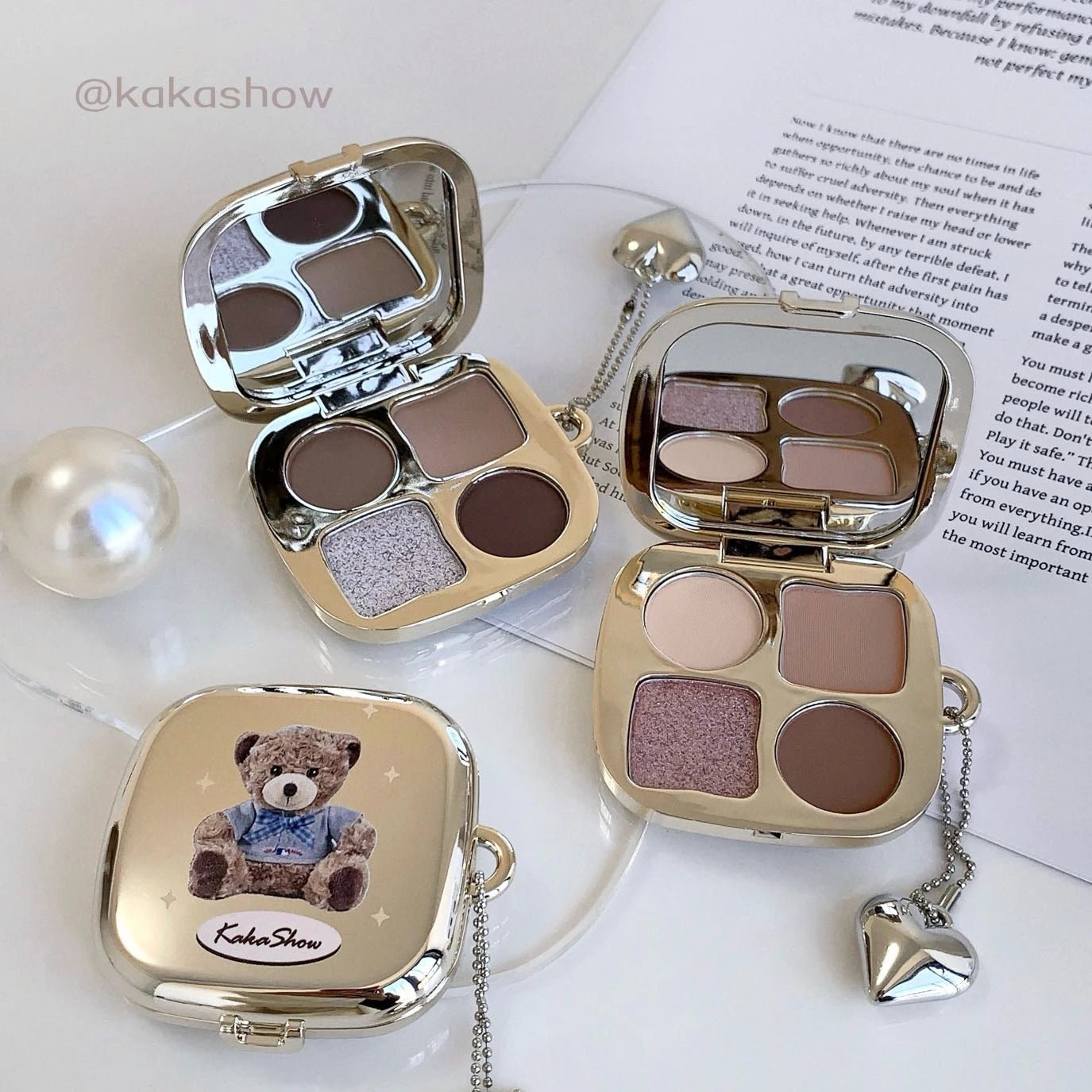 Kakashow Little Bear Eyeshadow Palette — Soft Natural Long - Lasting Smudge - Free Eye Makeup - Mzunye