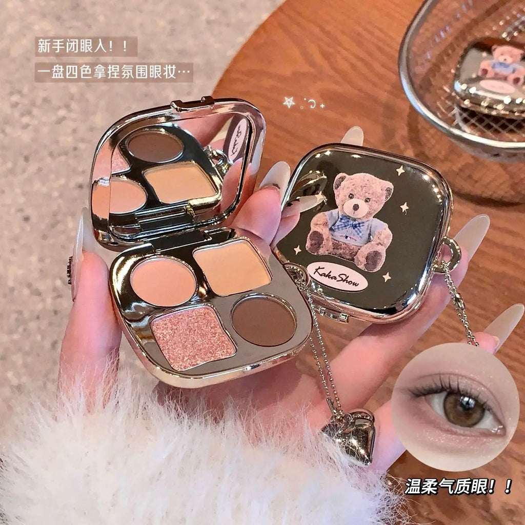 Kakashow Little Bear Eyeshadow Palette — Soft Natural Long - Lasting Smudge - Free Eye Makeup - Mzunye