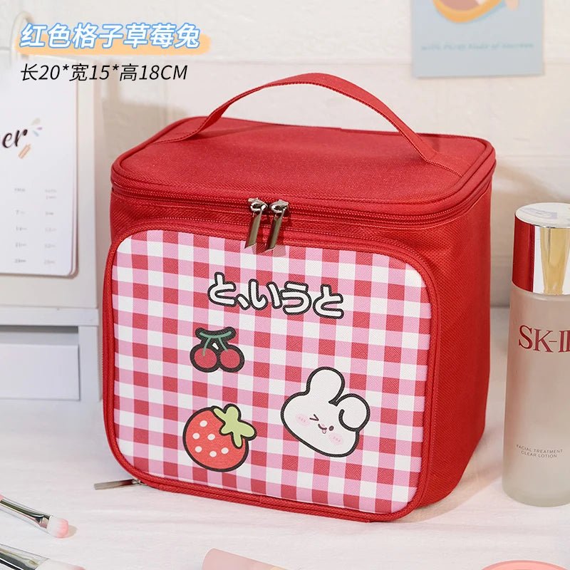 Kawaii Cartoon Makeup Bag — Large Capacity Travel Toiletry Organizer | 4 Colours - Mzunye