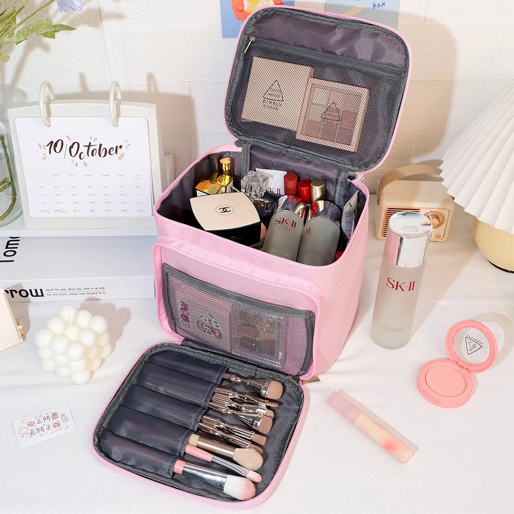 Kawaii Cartoon Makeup Bag — Large Capacity Travel Toiletry Organizer | 4 Colours - Mzunye