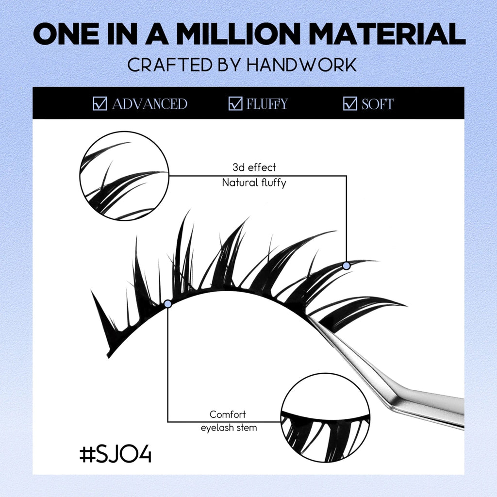 Lasvirey 3D Faux Mink Cat Eye Lashes — Manga - Inspired Wispy Winged Design - Mzunye