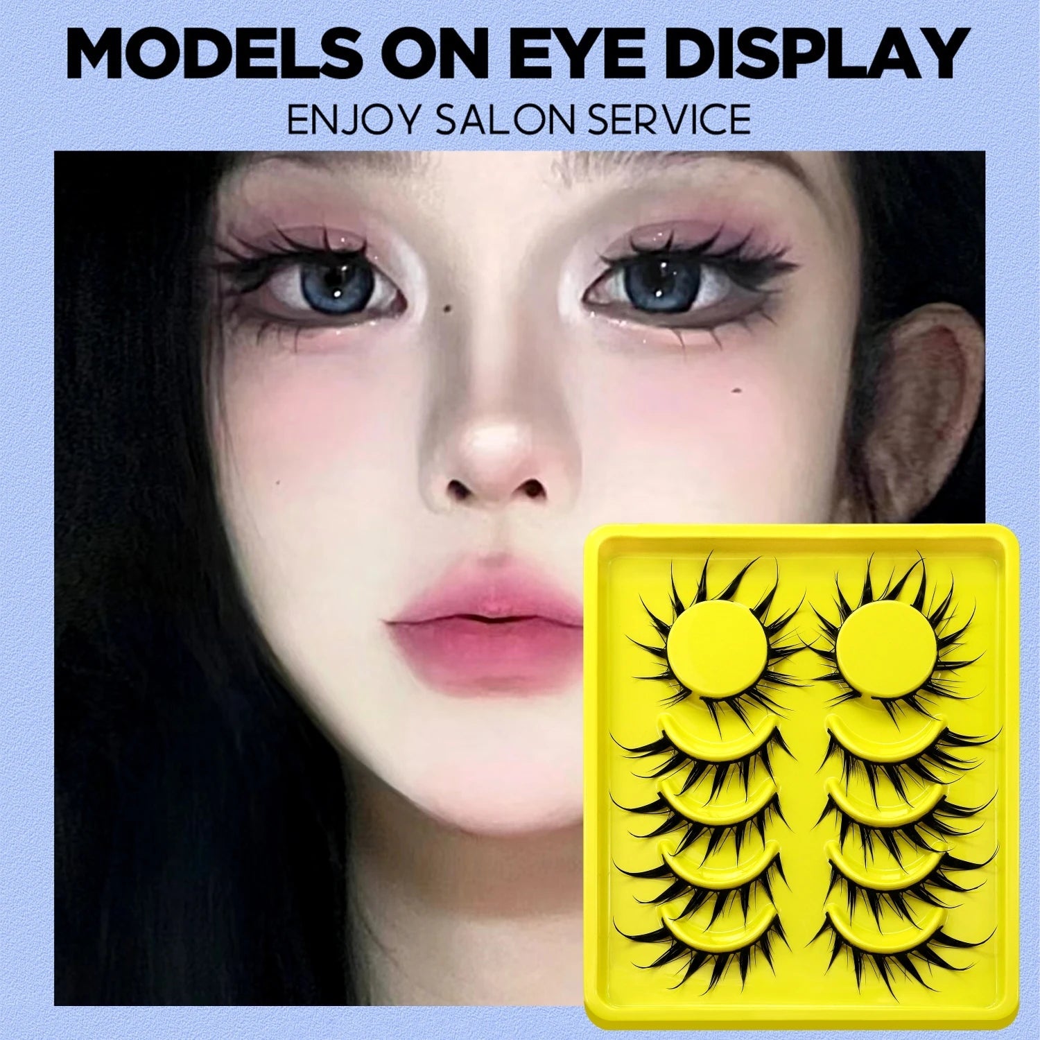 Lasvirey 3D Faux Mink Cat Eye Lashes — Manga - Inspired Wispy Winged Design - Mzunye