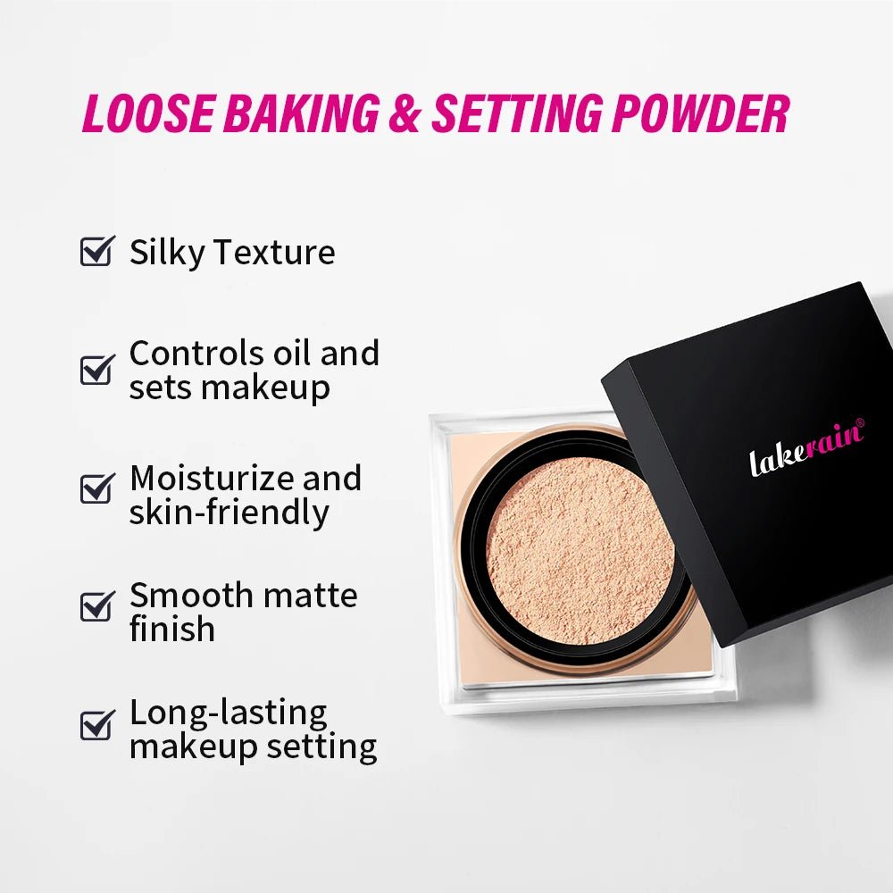 Loose Baking & Setting Powder – Long - Lasting Matte Finish with Oil Control - Mzunye