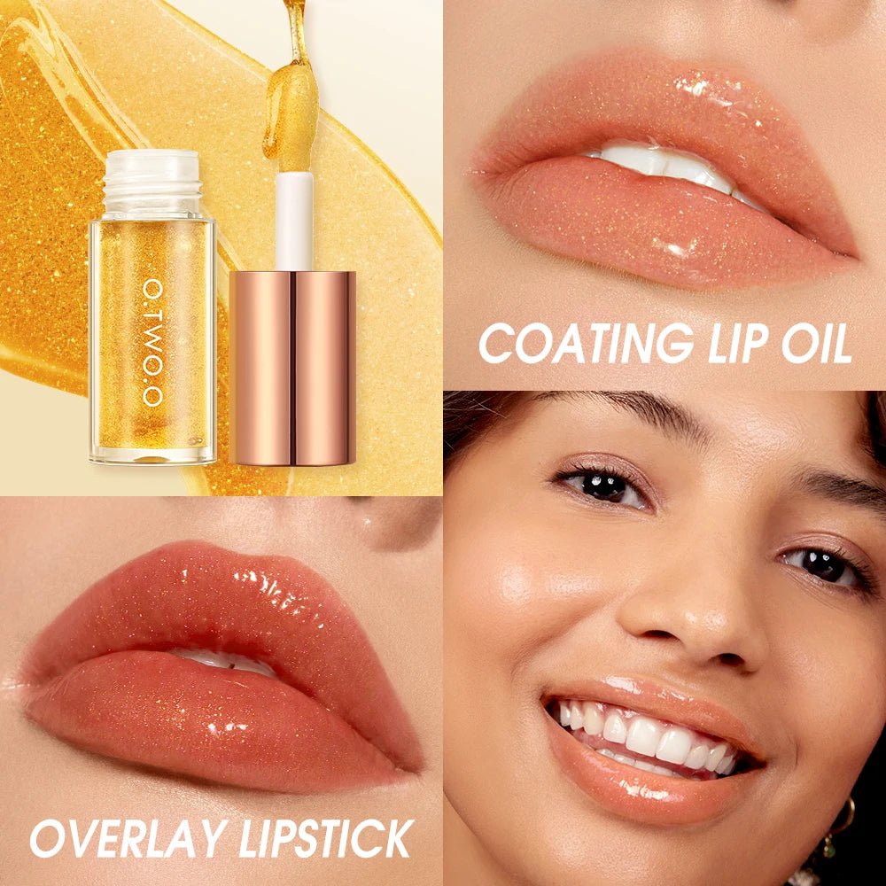 Luxury Glitter Lip Oil Plumper — Moisturizing Non - Sticky Tinted Gloss - Mzunye