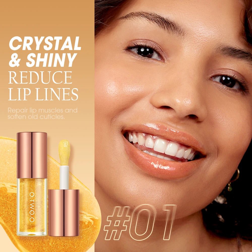 Luxury Glitter Lip Oil Plumper — Moisturizing Non - Sticky Tinted Gloss - Mzunye