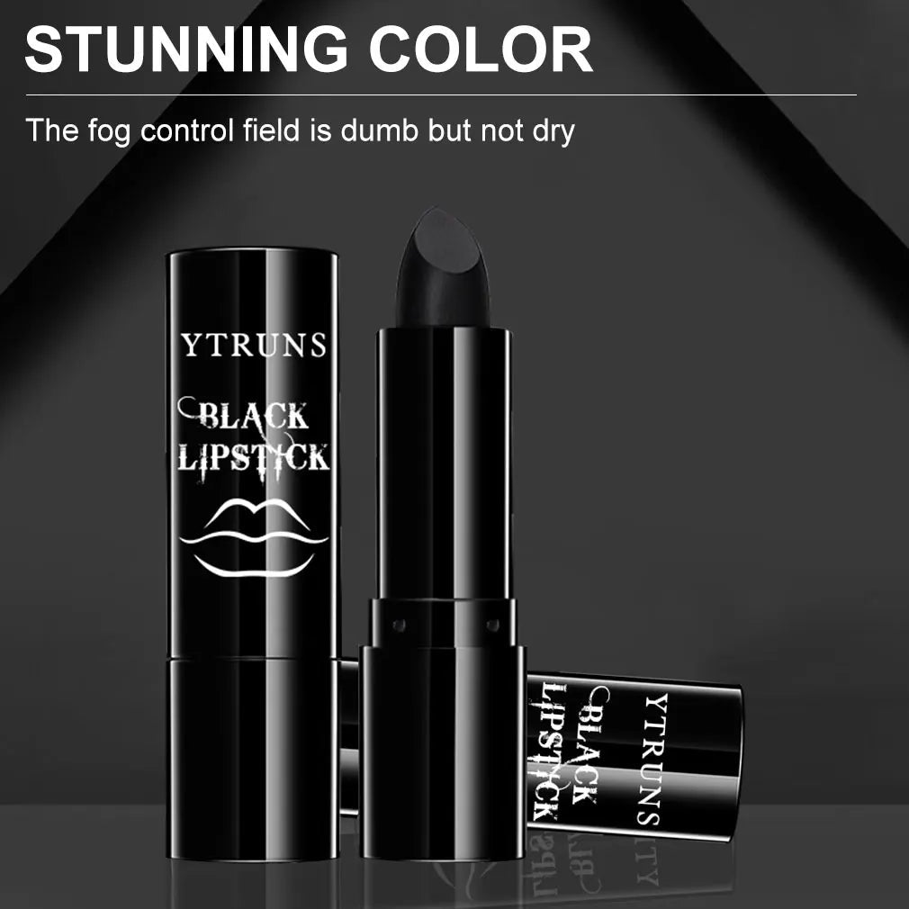 Matte Black Lipstick — Long - Lasting Waterproof Gothic Dark Lip Color for Party & Halloween Cosplay - Mzunye