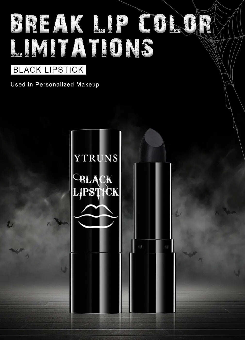 Matte Black Lipstick — Long - Lasting Waterproof Gothic Dark Lip Color for Party & Halloween Cosplay - Mzunye
