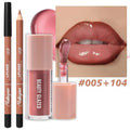 Matte Lip Liner & Glaze Combo Set — Waterproof Long - Lasting Red Brown Pink Beige Lip Makeup - Mzunye