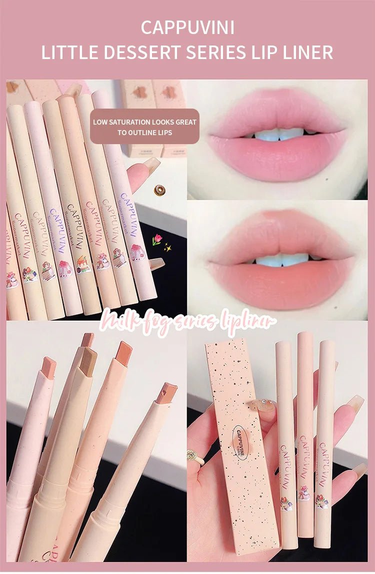 Matte Lip Liner Pen — Waterproof Long - Lasting Lip Outline Lipstick Pencil in 5 Shades - Mzunye