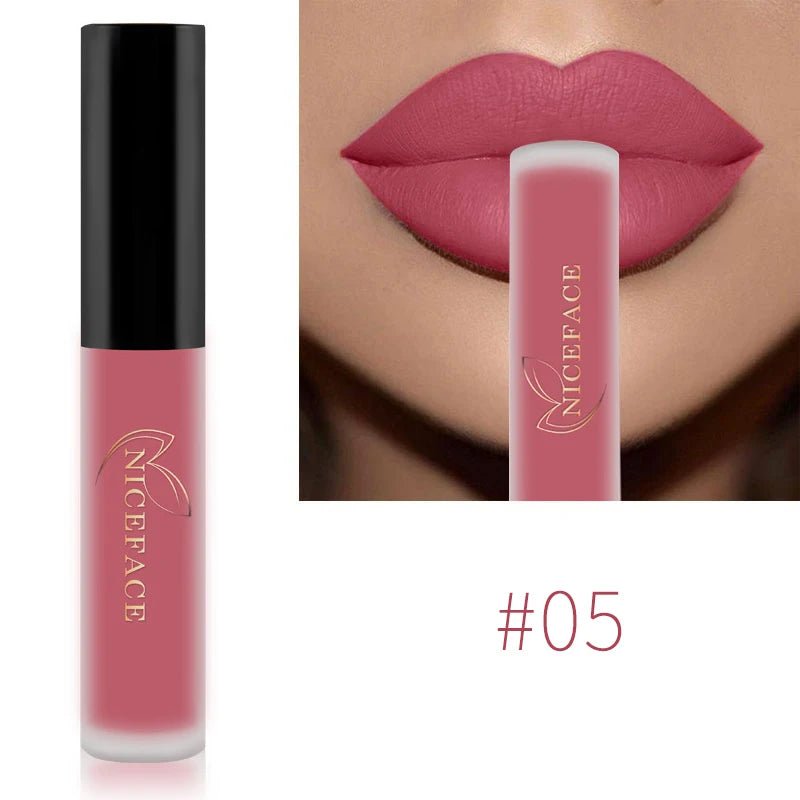 Matte Liquid Lipstick — Waterproof Long - Lasting Red Beige Purple Metallic Lip Gloss in 23 Shades - Mzunye