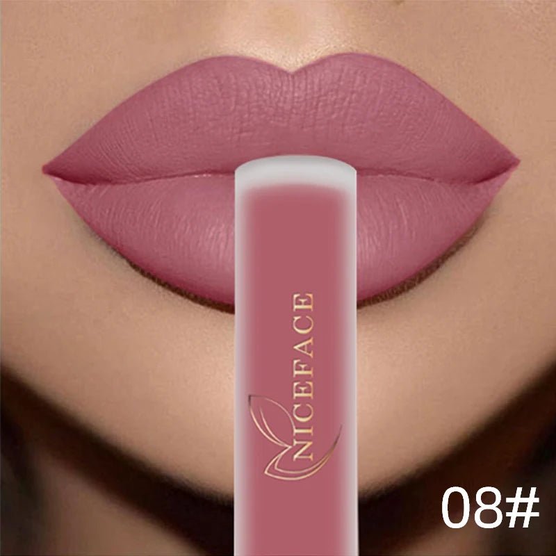 Matte Liquid Lipstick — Waterproof Long - Lasting Red Beige Purple Metallic Lip Gloss in 23 Shades - Mzunye