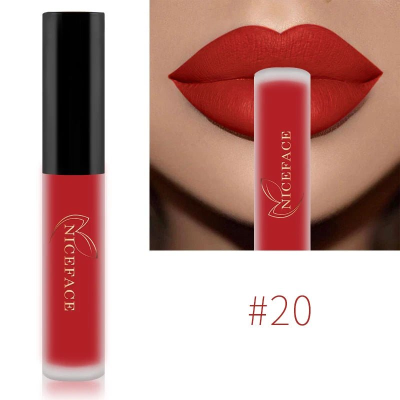 Matte Liquid Lipstick — Waterproof Long - Lasting Red Beige Purple Metallic Lip Gloss in 23 Shades - Mzunye