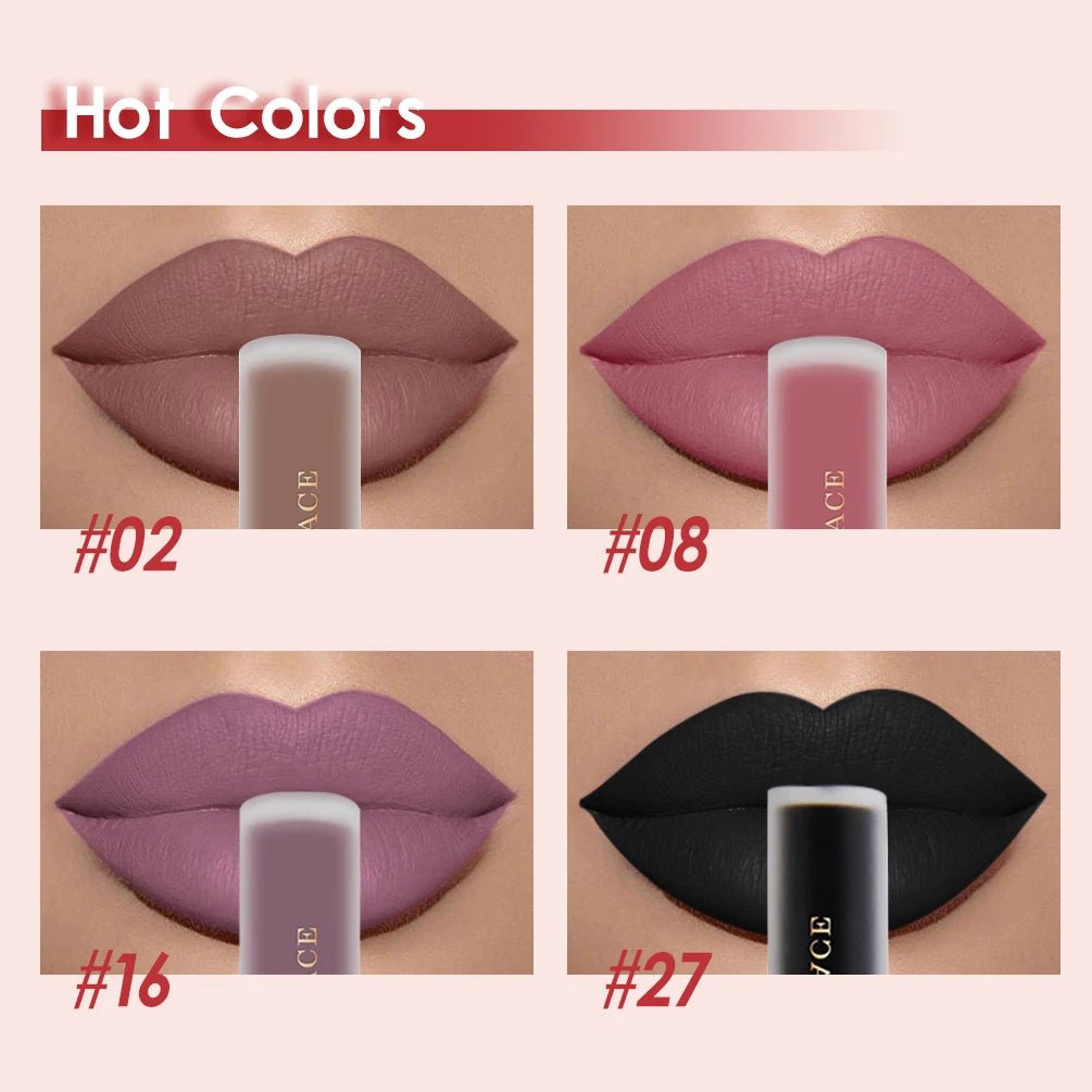 Matte Liquid Lipstick — Waterproof Long - Lasting Red Beige Purple Metallic Lip Gloss in 23 Shades - Mzunye