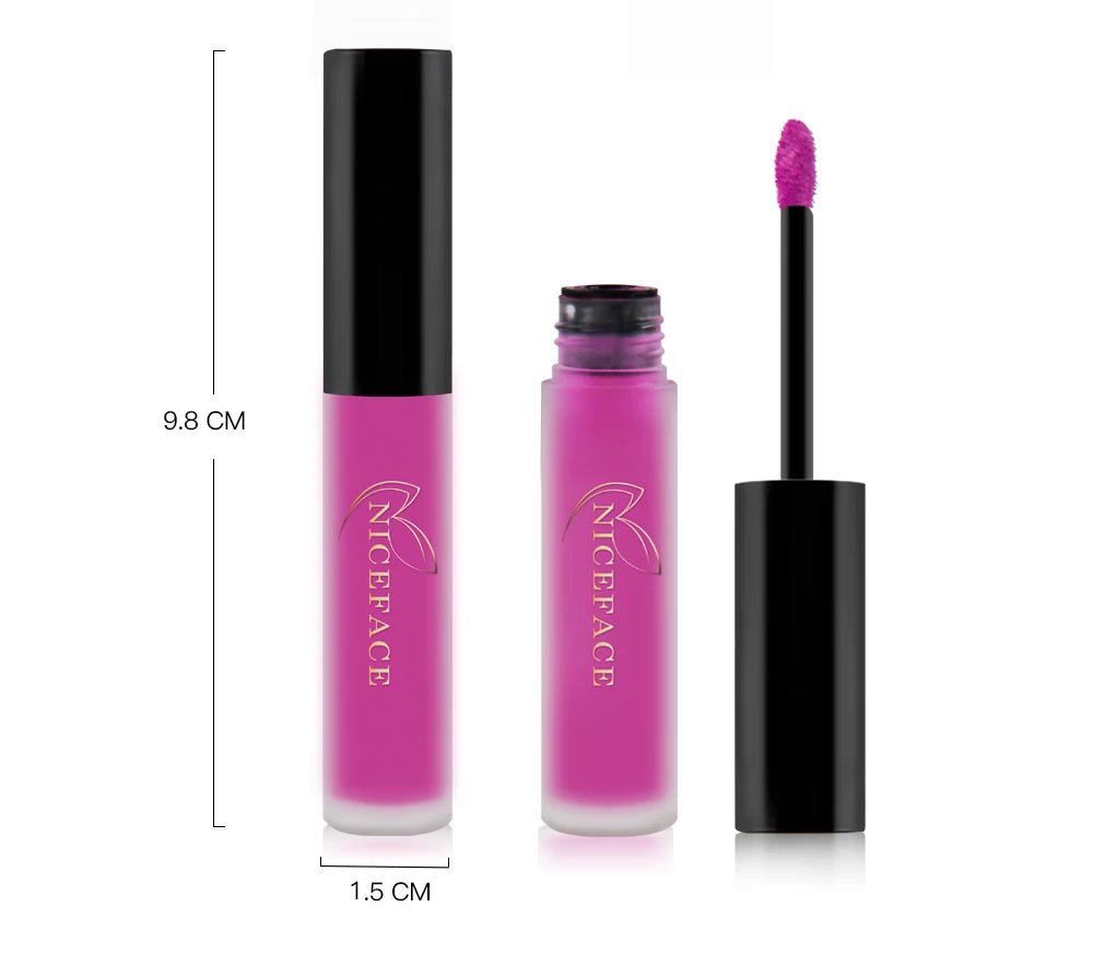 Matte Liquid Lipstick — Waterproof Long - Lasting Red Beige Purple Metallic Lip Gloss in 23 Shades - Mzunye
