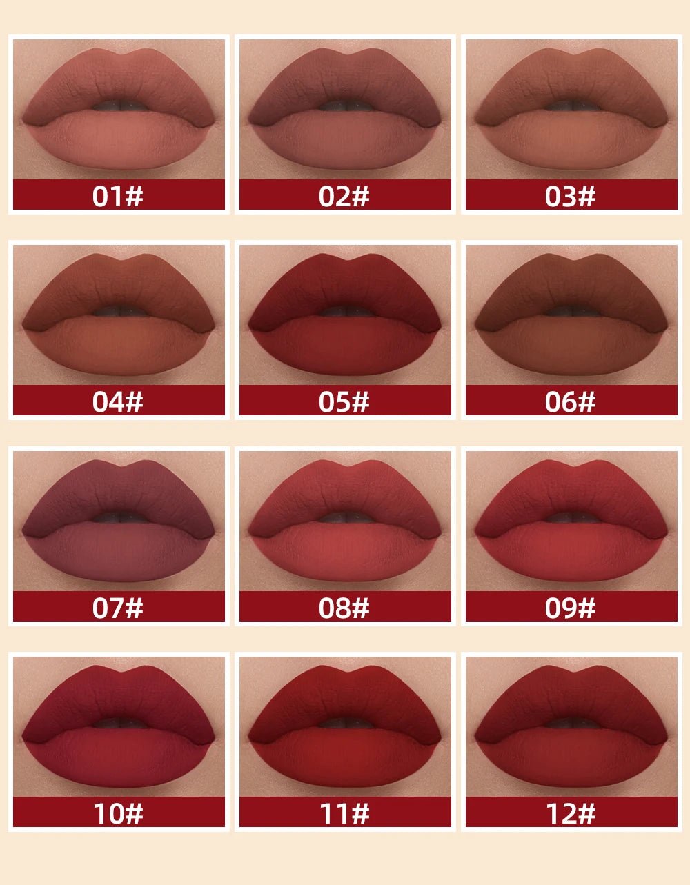 Matte Liquid Lipstick — Waterproof Long - Lasting Velvet Lip Gloss in 24 Natural & Bold Shades - Mzunye