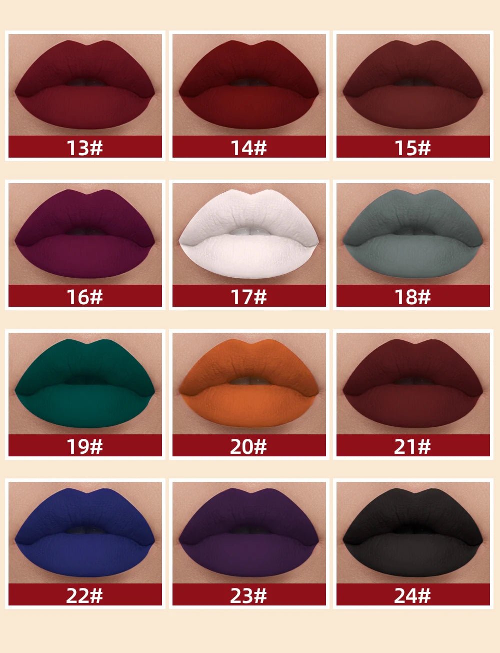 Matte Liquid Lipstick — Waterproof Long - Lasting Velvet Lip Gloss in 24 Natural & Bold Shades - Mzunye