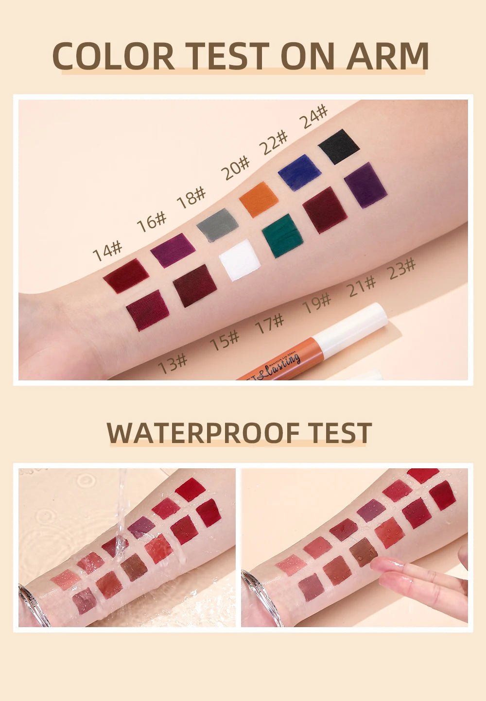Matte Liquid Lipstick — Waterproof Long - Lasting Velvet Lip Gloss in 24 Natural & Bold Shades - Mzunye