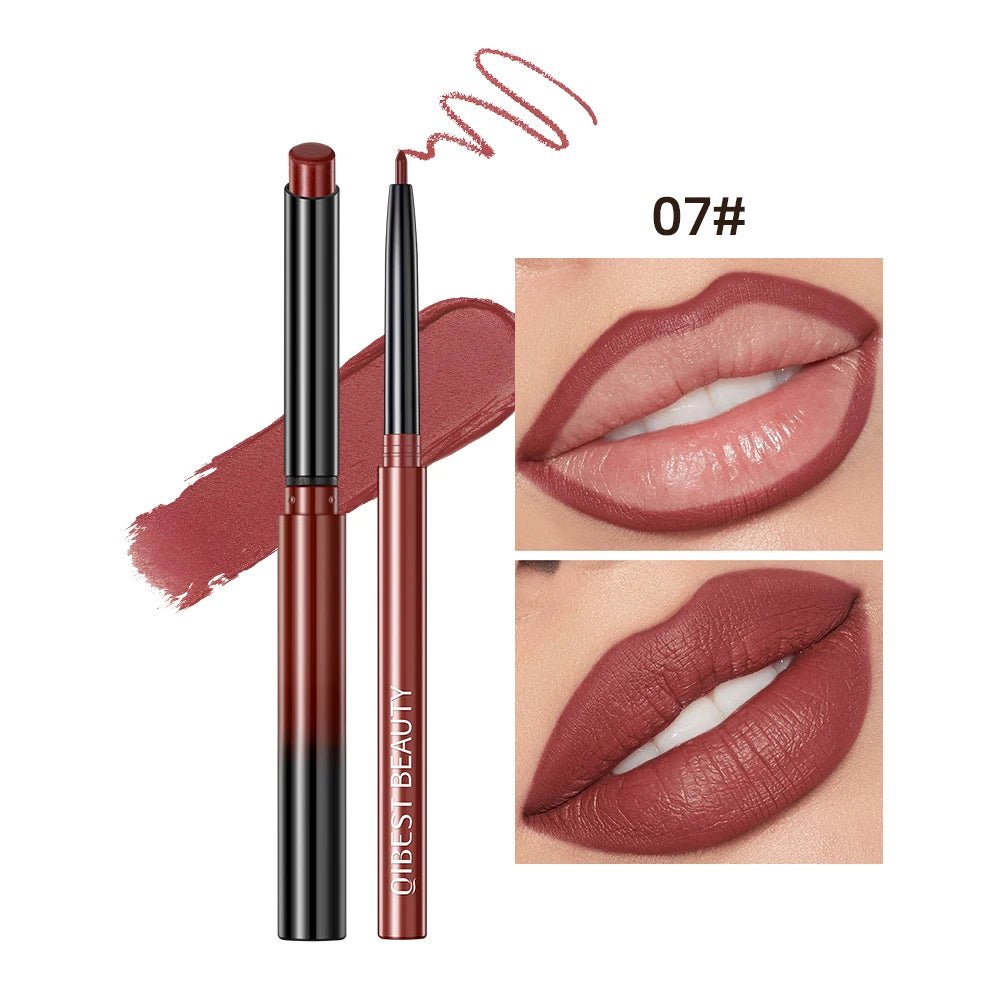 Matte Natural Lip Liner Pencil — Waterproof Long - Lasting Contour Lipstick Pen in 12 Shades for Women - Mzunye