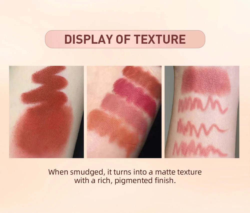 Matte Natural Lip Liner Pencil — Waterproof Long - Lasting Contour Lipstick Pen in 12 Shades for Women - Mzunye