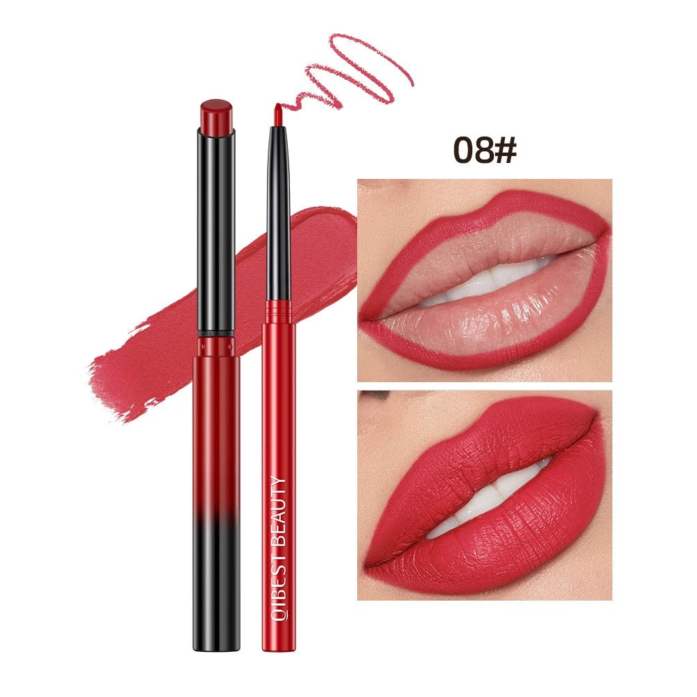 Matte Natural Lip Liner Pencil — Waterproof Long - Lasting Contour Lipstick Pen in 12 Shades for Women - Mzunye