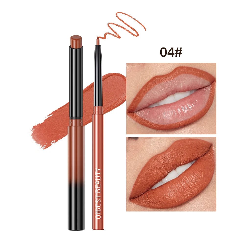 Matte Natural Lip Liner Pencil — Waterproof Long - Lasting Contour Lipstick Pen in 12 Shades for Women - Mzunye