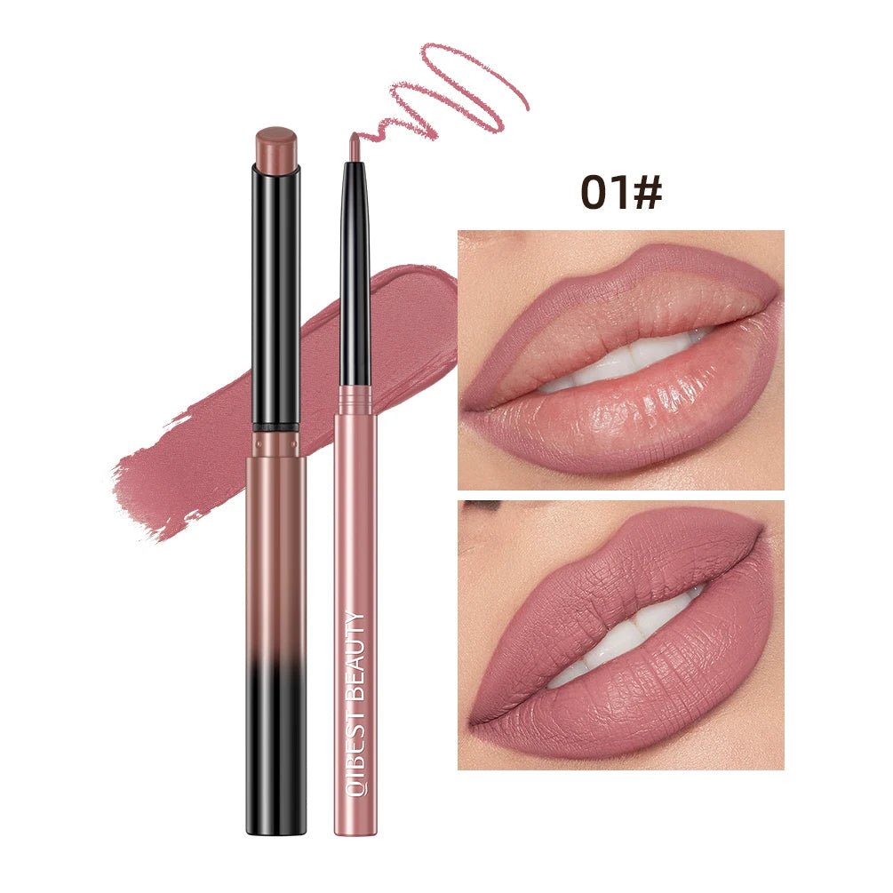 Matte Natural Lip Liner Pencil — Waterproof Long - Lasting Contour Lipstick Pen in 12 Shades for Women - Mzunye