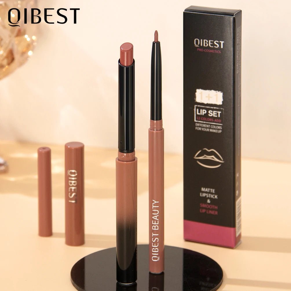 Matte Natural Lip Liner Pencil — Waterproof Long - Lasting Contour Lipstick Pen in 12 Shades for Women - Mzunye