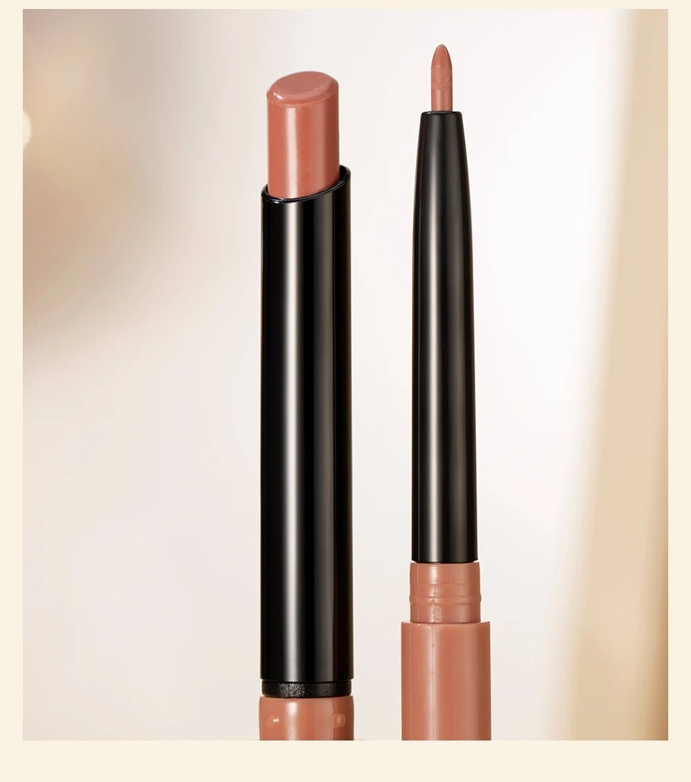 Matte Natural Lip Liner Pencil — Waterproof Long - Lasting Contour Lipstick Pen in 12 Shades for Women - Mzunye