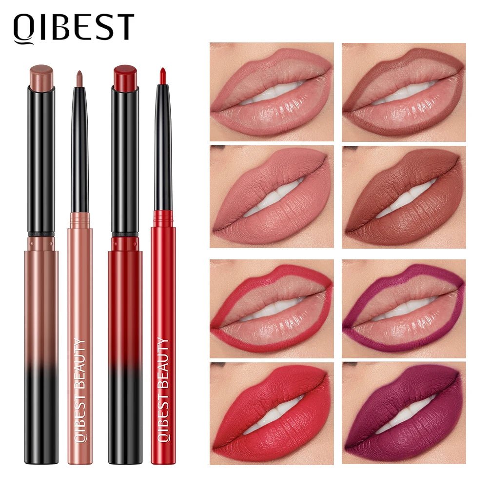 Matte Natural Lip Liner Pencil — Waterproof Long - Lasting Contour Lipstick Pen in 12 Shades for Women - Mzunye