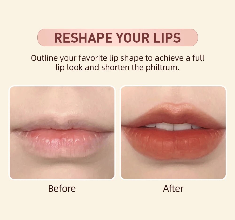 Matte Natural Lip Liner Pencil — Waterproof Long - Lasting Contour Lipstick Pen in 12 Shades for Women - Mzunye