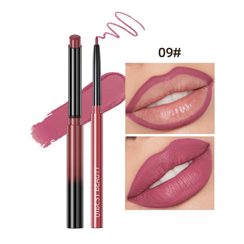 Matte Natural Lip Liner Pencil — Waterproof Long - Lasting Contour Lipstick Pen in 12 Shades for Women - Mzunye