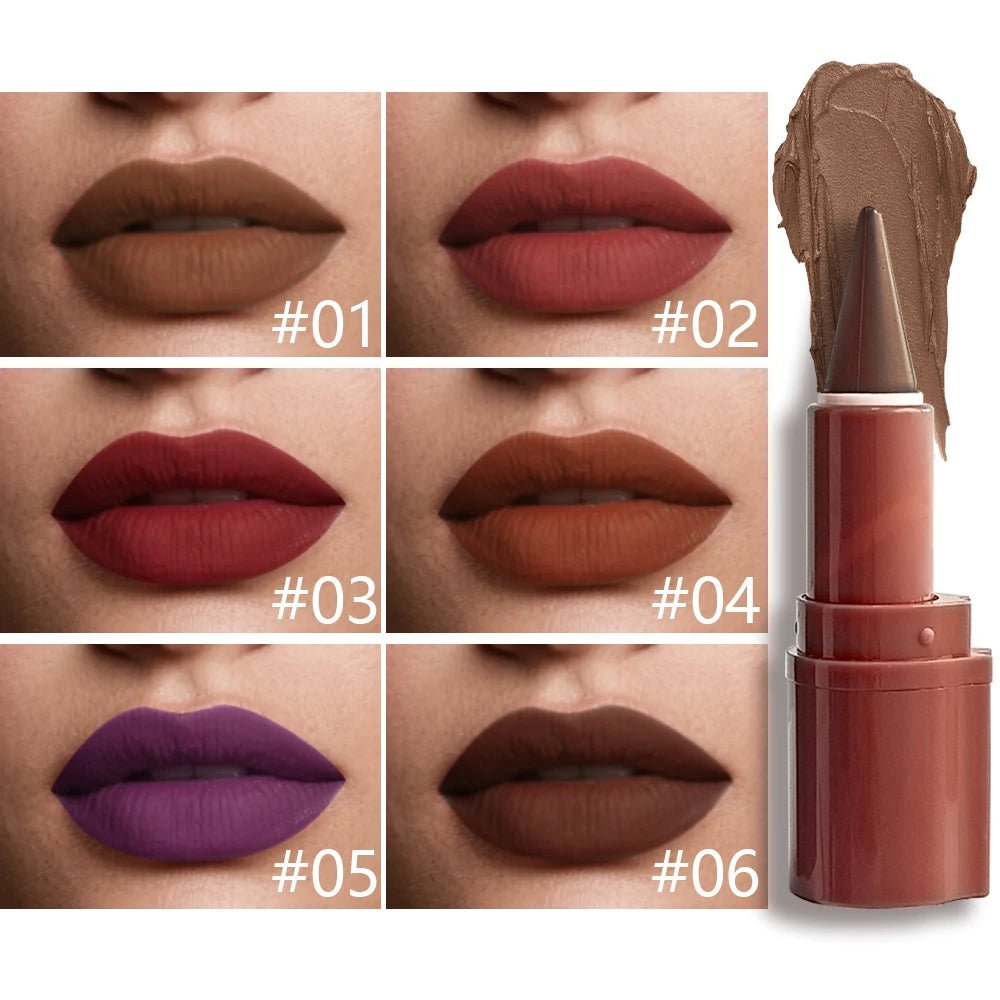 Matte Velvet Gradient Lip Liner — Smooth Long - Lasting Elegant Lip Pencil in 6 Shades - Mzunye