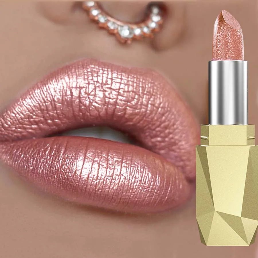Metallic Glitter Lip Glaze — Long - Lasting Shimmer Lipstick Waterproof Luminous Lip Tint - Mzunye
