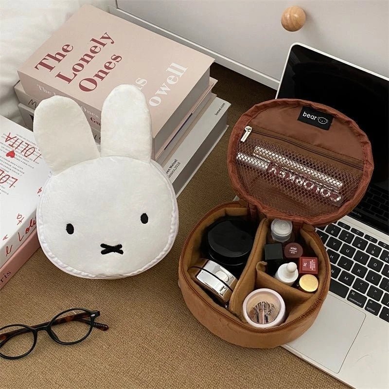 Miffy Kawaii Rabbit Makeup Bag — Large Capacity Travel Cosmetic Organizer - Mzunye